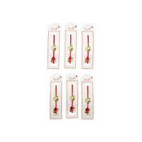 Set 24 de Bratari Martisor, Ghiocel Norocos, snur rosu elastic, model 2024, en-gros