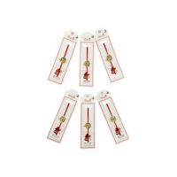 Set 24 de Bratari Martisor, Trifoi Norocos, snur rosu elastic, model 2024, en-gros