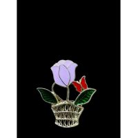 Set 12 Brose En-gros, mici, 3.5cm, Cosulet cu Trandafir, model 2024