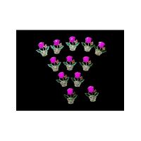 Set 12 Brose En-gros, mici, 3.5cm, Cosulet cu Trandafir, model 2024