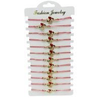 Set En-gros 12 Bratari Martisor Trifoi Norocos, snur reglabil