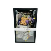 Cadou Engros, Buchet cu Flori naturale uscate si Iepuras + Jucarie din plus, ambalaj deosebit, 26.5×16.5×6cm