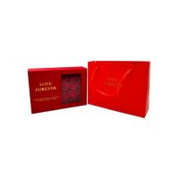 Caseta Eleganta En-gros cu 12 Trandafiri de Sapun si compartiment pentru bijuterie, ambalaj de cadou, Love Forever, Rosu, 18×13.5×5cm