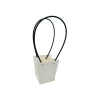Poseta En-gros pentru Aranjament Floral, cu manere, 12.5×12×12cm, Alb