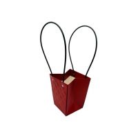 Poseta En-gros pentru Aranjament Floral, cu manere, 12.5×12×12cm, Rosu Inchis