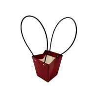 Poseta En-gros pentru Aranjament Floral, cu manere, 15×13×13cm, Rosu Inchis