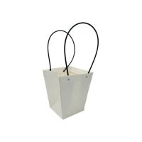 Poseta En-gros pentru Aranjament Floral, cu manere, 20×17×17cm, Alb