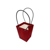 Poseta En-gros pentru Aranjament Floral, cu manere, 20×17×17cm, Rosu Inchis