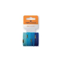 Elastic de par Top Choice, set de 12 bucati asortate, in nuante de albastru Engros