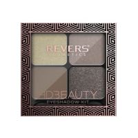 Paleta fard de pleoape cu 4 culori HD Beauty, Metallic Effect, Revers, nr.11, nude Engros