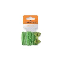 Set de 12 bucati asortate Elastic de par Top Choice, in nuante de verde, TC22029 Engros