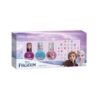 Set manichiura pentru fetite, cu 3 lacuri de unghii si modele de lipit pe unghii, Frozen Engros