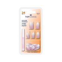 Set 24 unghii artificiale si adeziv Ombre Stiletto Top Choice Pink Almond 78170 Engros
