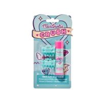 Set balsam de buze cu aroma de bezele si 2 agrafe asortate Crush Martinelia 11101M, 4 g Engros