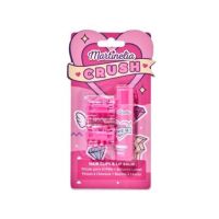 Set balsam de buze cu aroma de capsuni si 2 agrafe asortate Crush Martinelia 11101S, 4 g Engros