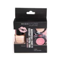Set Perfect Match, un gloss pentru buze, un lac de unghii si un fard pulbere, Nr.01 Nude, Magic Studio Engros