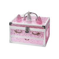 Trusa metalica cu accesorii pentru machiaj si unghii, Unicorn Big Glitter Case, fetite, Martinelia Engros