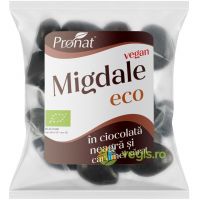 Migdale Prajite, Sarate si Glazurate in Ciocolata Neagra si Caramel Sarat Ecologice/Bio 50g