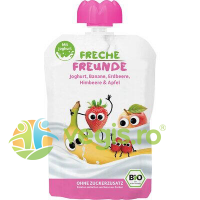 Piure de Capsuni, Zmeura si Iaurt Ecologic/Bio 100g