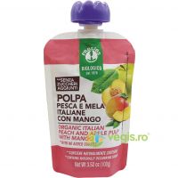 Piure de Piersici, Mere, Mango Fara Zahar Adaugat Ecologic/Bio 100g