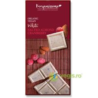 Ciocolata Alba cu Migdale Sarate si Merisor Ecologica/Bio 70g