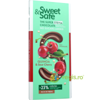 Ciocolata cu Lapte, Quinoa, Visine si Indulcitor Stevie Sweet&Safe 90g