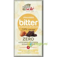 Ciocolata cu Migdale 72% Cacao Indulcita cu Stevie Ecologica/Bio 100g