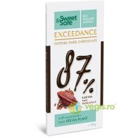 Ciocolata Intens Amaruie 87% cu Indulcitor Stevie Sweet&Safe 90g