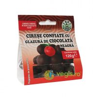 Cirese Confiate cu Glazura de Ciocolata Neagra 120g