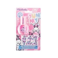 Set lac de unghii si stickere decorative Yummy, Martinelia 12241, 4 ml Engros