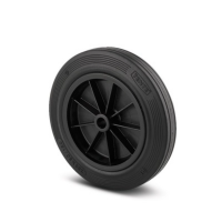Roata carucior, janta polipropilena, cauciuc, negru, fara frana, sarcina dinamica 180 Kg, diametru 250 mm