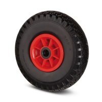 Roata carucior, janta polipropilena, poliuretan expandat, negru, fara frana, sarcina dinamica 75 Kg, diametru 260 mm