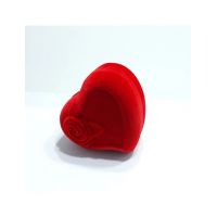 Cutie de catifea engros pentru brose inima,62x56mm / ROSU set 12/buc