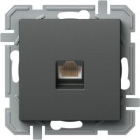 Priza date TEM CAT5E KS RJ45 8/8, antracit, 71 x 71 x 38 mm