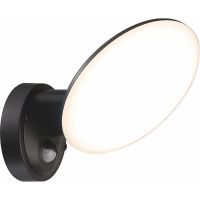 Aplica exterior Ossett, negru, 1 x LED, IP44, 12W, senzor miscare