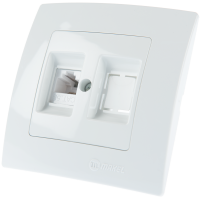 Priza dubla date RJ45 UTP cat 5 Lilium Natural Kare, Makel 32001035, alb