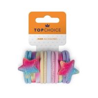 Set 12 elastice de par "Rainbow & Stars", Top Choice TC26393 Engros