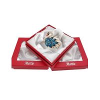 Set engros 12/buc, cutii cu geam de plastic si interior de satin, 9 X 9 x 2.7 cm