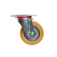 Rola pivotanta cu placa, poliuretan, 100 x 38 mm, 180 kg