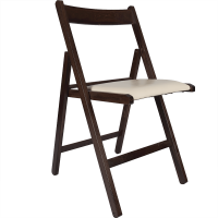 Scaun pliabil lemn Basic, wenge-crem, sezut piele ecologica, 79 x 42 cm