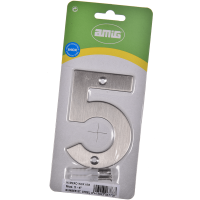 Numar usa/poarta 5 Fischer, inox, prindere suruburi, 10 mm