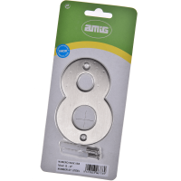 Numar usa/poarta 8 Fischer, inox, prindere suruburi, 10 mm
