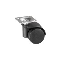 Roata container, placa de fixare, D: 35 mm, negru