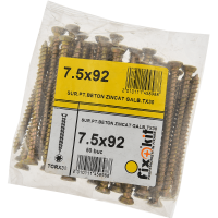 Surub pentru beton TX30, otel zincat galben, 7.5 x 92 mm, 50 buc