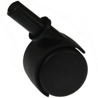 Roata dubla articulata cu manson si pin, negru, stift, D: 50 mm