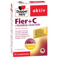 DOPPELHERZ AKTIV FIER + VITAMINA C + HISTIDINA + ACID FOLIC 30 COMPRIMATE