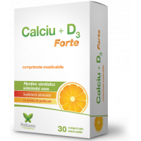 POLISANO CALCIU + VIT D3 FORTE 30 COMPRIMATE MASTICABILE