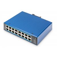 DIGITUS 16 Port 10/100/1000Mbps Industrial Switch Wall-mount and DIN-Rail (DN-651129)