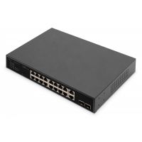 DIGITUS 16+2 Port GE  + 2GE SFP Uplink PoE Switch 16+2 Port 10/100/1000 Mbps + 2GE SFP PoE Switch (DN-95358)