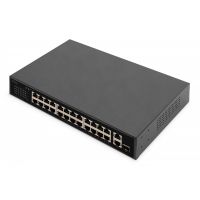 DIGITUS 24 Port 10/100 Mbps PoE 24x10/100Mbps PoE RJ45 Ports,1 xGE RJ45,1xSFP (DN-95356)